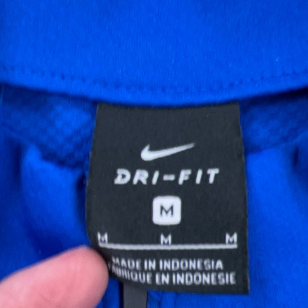 Nike Shirt Men Medium Blue White Tee‎ Pull Over Quarter Zip Performance Sweater - Picture 6 of 11